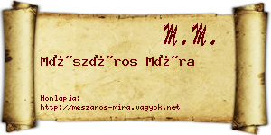 Mészáros Míra névjegykártya